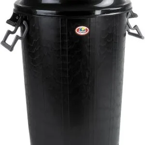Cubo De Basura Con Tapa Negra 100L