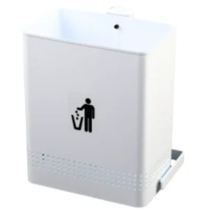 PAPELERA RECTANGULAR DE GARAJE A PARED METALICA PINTADA 20L