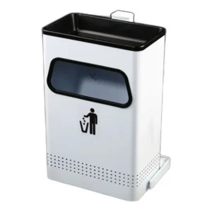 PAPELERA CENICERO RECTANGULAR DE GARAJE A PARED METALICA PINTADA 25L